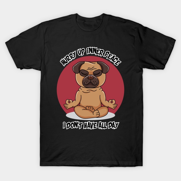 Funny Yoga Pug Dog T-Shirt by mounier